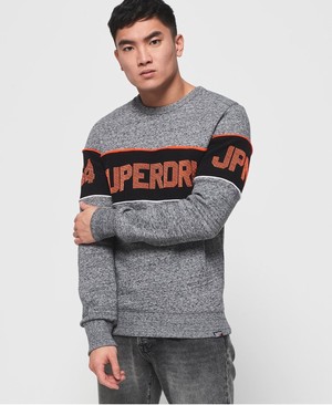 Superdry Retro Stripe Férfi Pulóver Szürke | KHGQZ5937